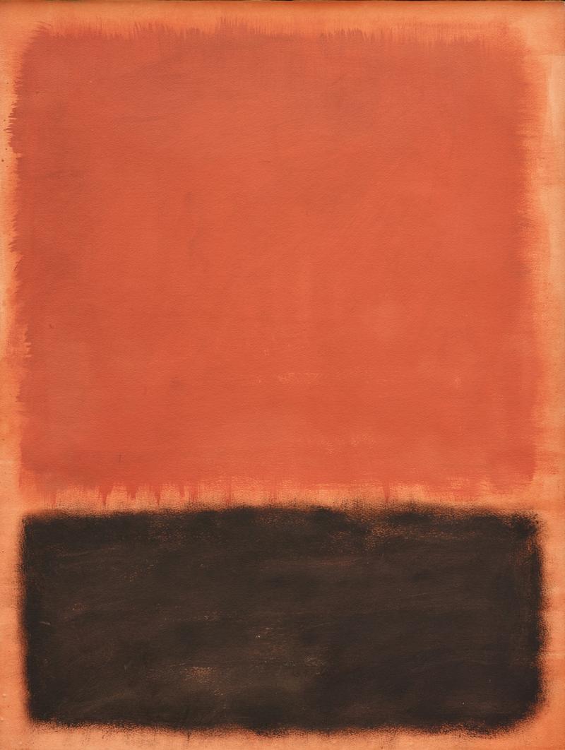 Zwei horizontale Farbflächen: oben in warmem Orange, unten in tiefem Schwarz, sanfte Übergänge und Texturen.