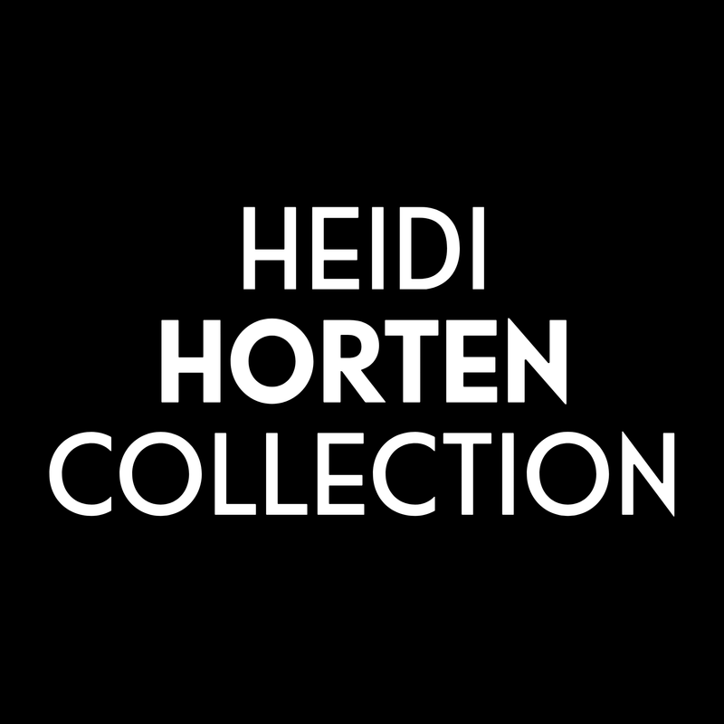 Schwarzer Hintergrund mit dem weißen Text „HEIDI HORTEN COLLECTION“ in großer, moderner Schrift.